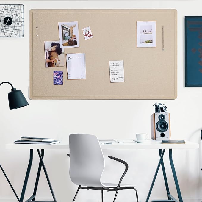 Felt Bulletin Board 60x36 inches, Decorative Pin Board for Home & Office | Cork Board Alternative for Wall with Push Pins, Display Mood Board for Photos, Notes & Reminders