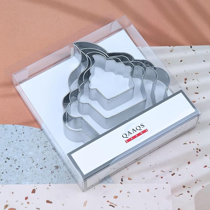 Cupcake Cookie Cutter Set - 5 inch, 4 inch, 3 inch, 2 inch - 4 Piece Summer Ice Cream Cookie Cutters Shapes Molds - Stainless Steel