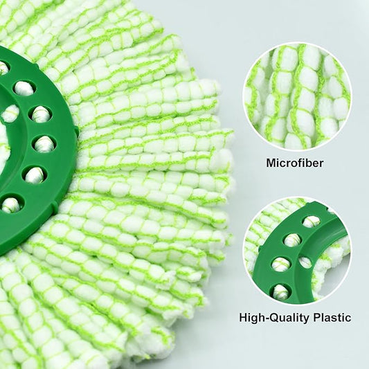Tornado Spin Mop Head Compatible with Libman ๐๐จ๐ซ๐ง๐๐๐จ Spin Mop System, Machine Washable & Reusable for Libman Mop Head Replacement Refill for Libman Tornado Mop Head (4 Pack Green & White)