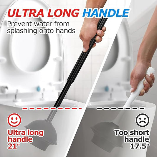 FORASTO 3 in 1 Toilet Brush and Plunger Set,Toilet Bowl Brush Plunger Set,Toilet Brush Plunger Combo,Cleaning Brush,Cleaning Supplies, Crevice Cleaning Brush, Bathroom Cleaning Tools