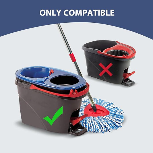 Nuorest Spin Mop Replacement Set for O-Ceda 2-Tank System, Includes 2 Mop Head Replacement, 1 Mop Handle (30-58in Adjustable 4-Section Pole), 1 Spin Base