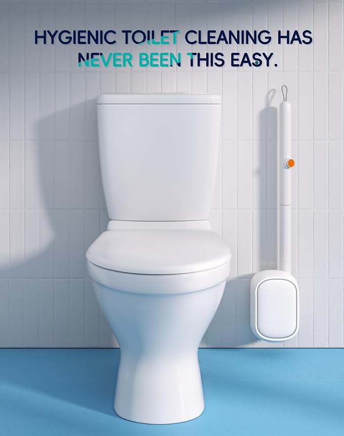 Disposable Toilet Cleaning System - Toilet Wand Kit with 36 High-Performance Refills, Wall Mounted Toilet Brush and Holder for Deep Cleaning Bathroom (Toilet Brush+18 Refills)