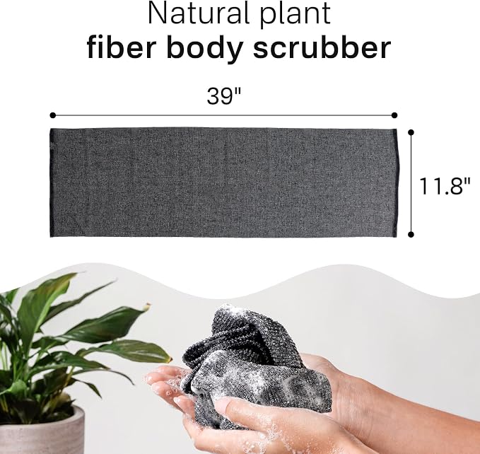 Yiclick Exfoliating Washcloth Towel- Exfoliating Body Scrubber Exfoliator, Back Scrubber for Shower Bath, Exfoliate Rags Wash Cloths, Loofah Lufa Sponge, Body Scrub & Exfoliation Women Men