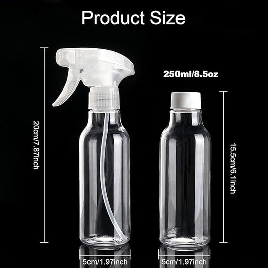 Cosywell 4 Pack Plastic Spray Bottles 8.8oz/260ml Empty Spray Bottle for Cleaning Mist/Stream Heavy Duty Water Spraying Bottle for Cooking Solutions Essential Oils Hair Care(Green Pink Purple White)