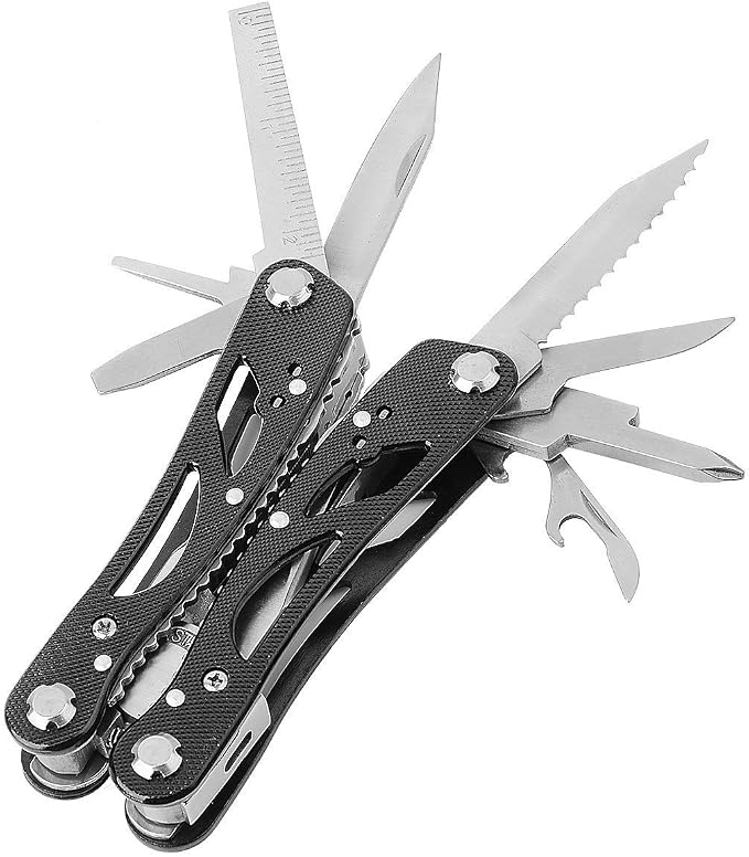 Multitool Pliers Set Stainless Steel Screwdriver Tool with 11 Screwdriver Bits Black 10 Pack