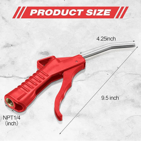 Honoson 16 Pcs Air Nozzle Blower Gun Pistol Grip Air Blow Tool Compressor Accessories for Industrial Household Mechanics (Red)