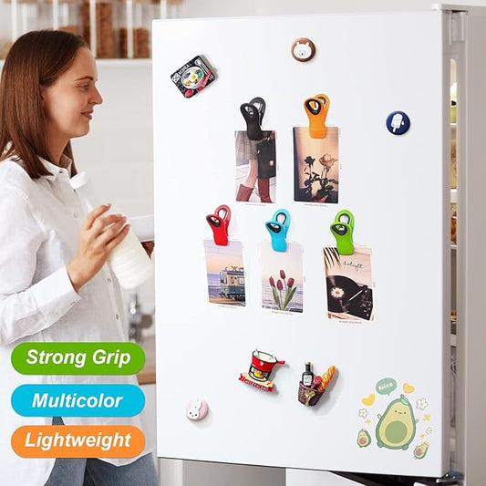 Jetmore 30 Pack Chip Clips Bag Clips, Multicolor Magnetic Clip for Food and Other Packages, Multipurpose Refrigerator Magnet Clip, Office Paper Clamps