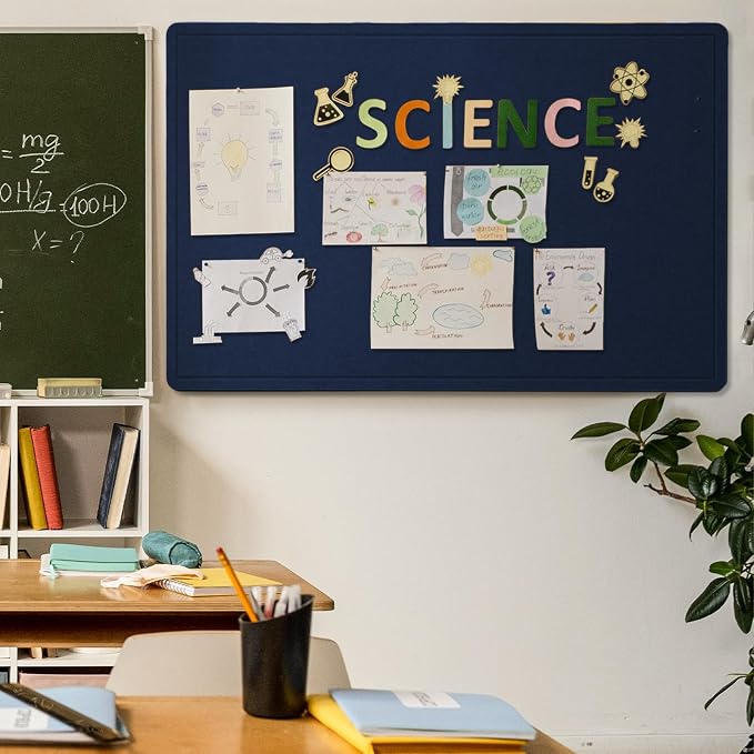 Felt Bulletin Board 60x36 inches, Decorative Pin Board for Home & Office | Cork Board Alternative for Wall with Push Pins, Display Mood Board for Photos, Notes & Reminders