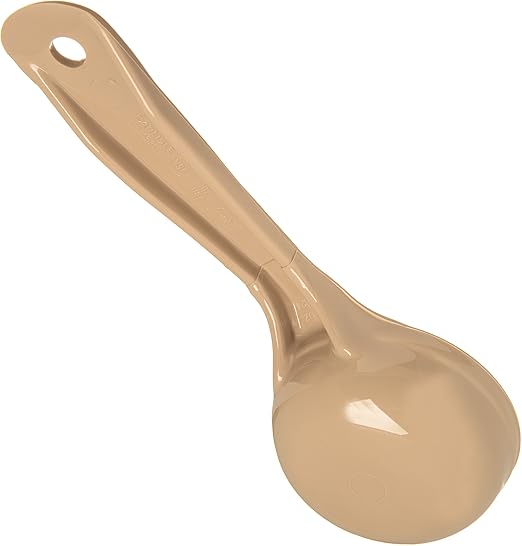Carlisle FoodService Products Measure Miser Plastic Measuring Spoon with Short Handle, 2 Ounces, Beige, 1 Count (Pack of 1)