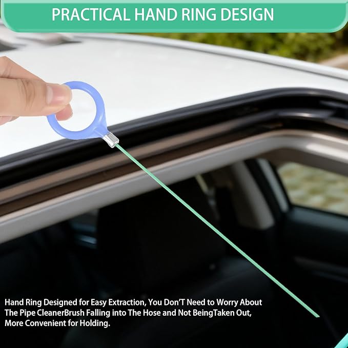 Auto Sunroof Drain Cleaning Tool, 120 Inch Long Flexible Tube Cleaning Brush, Extra Long Pipe Cleaners for Car Sunroof, Windshield Wiper Drain Hole, Trunk Drain & Sewer Maintenance