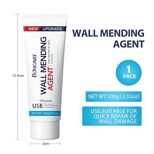 BONCART Spackle Wall Repair Kit, Wall Mending Agent Putty with Tools | Includes Scraper And Sanding Sponge. For Wall Cracks, Nail Holes, And Graffiti
