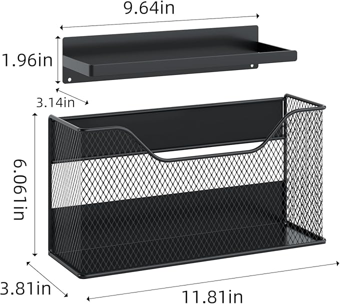 Magnetic Baskets Shelf Bins Organizer Holder Storage Rack Containers for Fridge, Whiteboard, Locker - Home Kitchen Laundry Office School