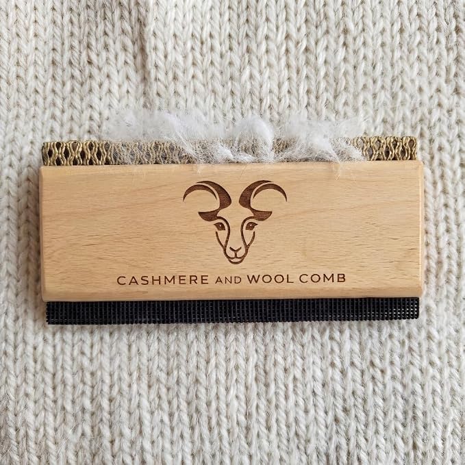 Cashmere Comb and Sweater Shaver Set (2 Pack) – Sweater Shavers | Shavers to Remove Pilling, Fuzz & Pills from Cashmere, Wool, Clothing, Premium Double Sided Fabric Shaver & Wood Sweater Comb