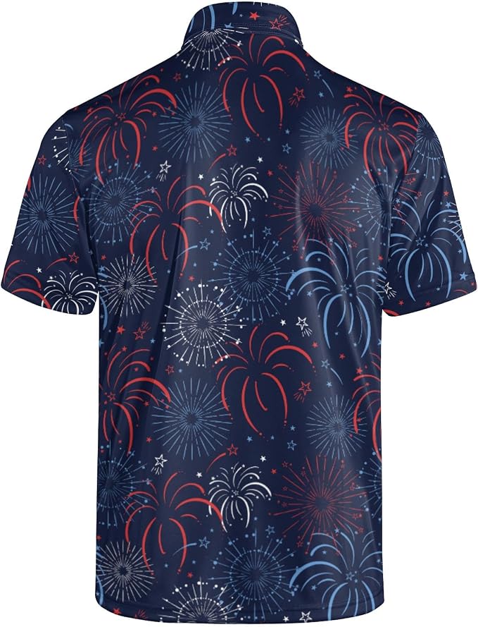Polo Shirts for Men Moisture Wicking Mens Polo Shirts Patriotic Shirts for Men
