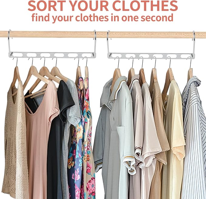 Metal Space Saving Hangers for Clothes, Collapsible Hanger Organizer 12Pack