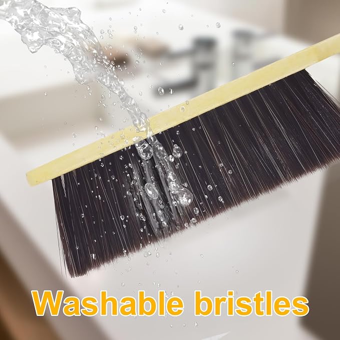 2 Piece Wooden Hand Broom, Dust Brush,Bench Brushes,Soft Bristles, Long Fireplace Brush with Wood Handle for Clothes Household Cleaning, Counters, Beds, Sofas, Car Fireplaces, Benches, Furniture