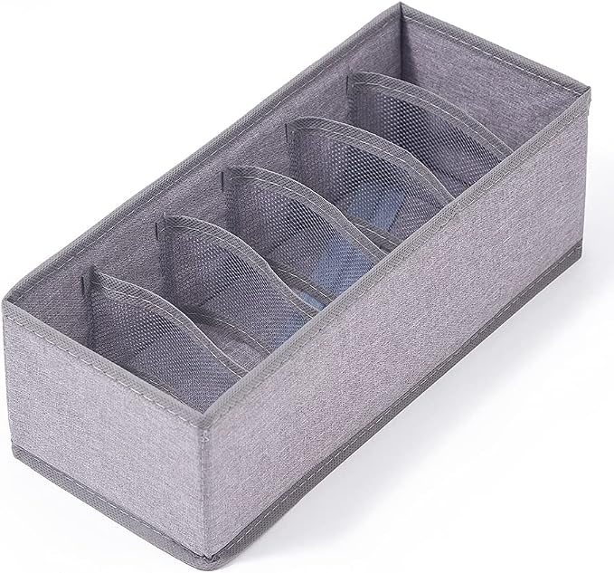 Qozary 3 Pack Sock Underwear Drawer Organizer Dividers, Collapsible Cabinet Closet Storage Boxes for Clothes, Socks, Lingerie, Underwear, Tie, Belt, Baby, Bedroom