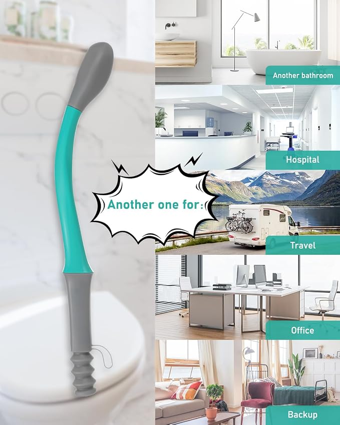 Extended Reach Butt Wiper Set - Includes 2 Toilet Aids for Wiping Tool and Butt Cleaner Bath Brush Long Handle - Bottom Buddy Wiping Aid for Disabled,Elderly,Pregnant(3 Pack)