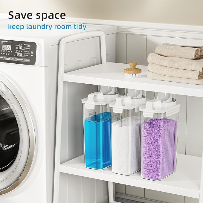 94oz Laundry Detergent Dispenser Container,Laundry Soap Dispenser,2 Pack | Fabric Softener Dispenser,Liquid Laundry Detergent Organizer for Laundry Room Organization