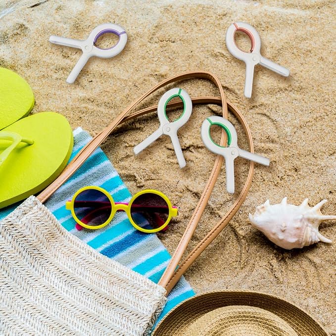 Beach Towel Clips for Chairs Cruise-Clothespins 12 pcs Heavy Duty Laundry Clamps Clothes Pegs Chair Clips Towel Holder Windproof Clothes Pins for Lounge Chair 3 Colors | Heavy Duty Laundry Clamps Clothes Pegs Chair Clips Towel Holder Windproof for Loun...