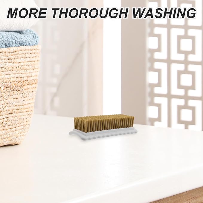 NUOBESTY 3pcs Soft Bristle Garment Washing Brush Large Size Plastic | Gentle Stain and Lint Removal, Ergonomic Handle, for Clothes and Bags, Bathroom Countertop or Travel Use