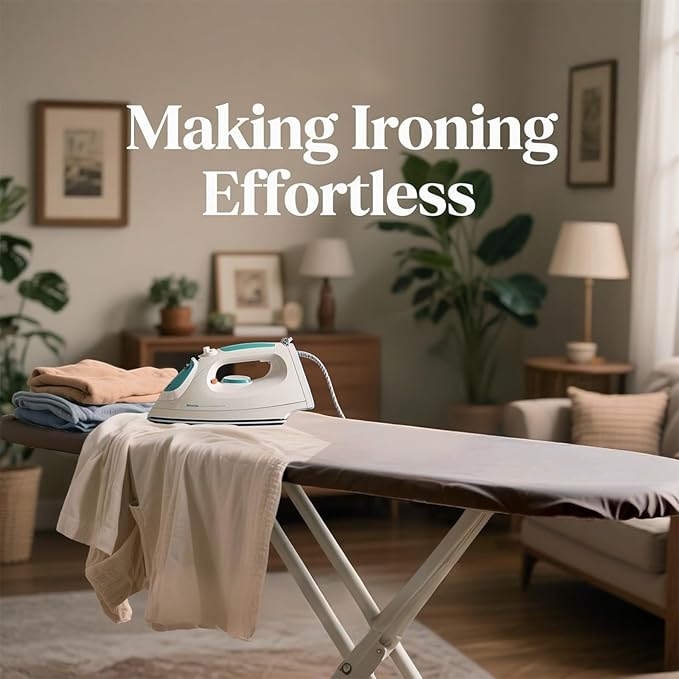 Ironing Board 48×13 Inch, 7-Level Height Adjustable, T-Steel Frame, Foldable, Heat Resistant Removable Cover, Grey