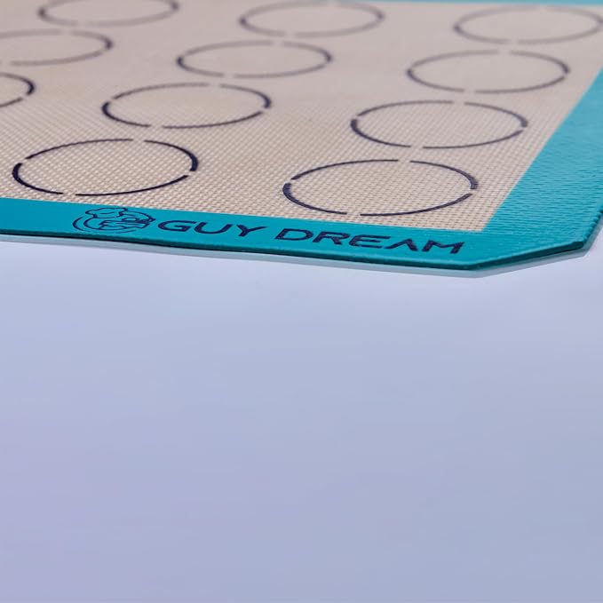 GUYDREMAT 2PCs Half Sheet Silicone Baking Mat Kit - Non Stick Food Grade Macaron Baking Mat - Reusable Easy Cleaning Oven Mat - 16 1/2' x 11 5/8'