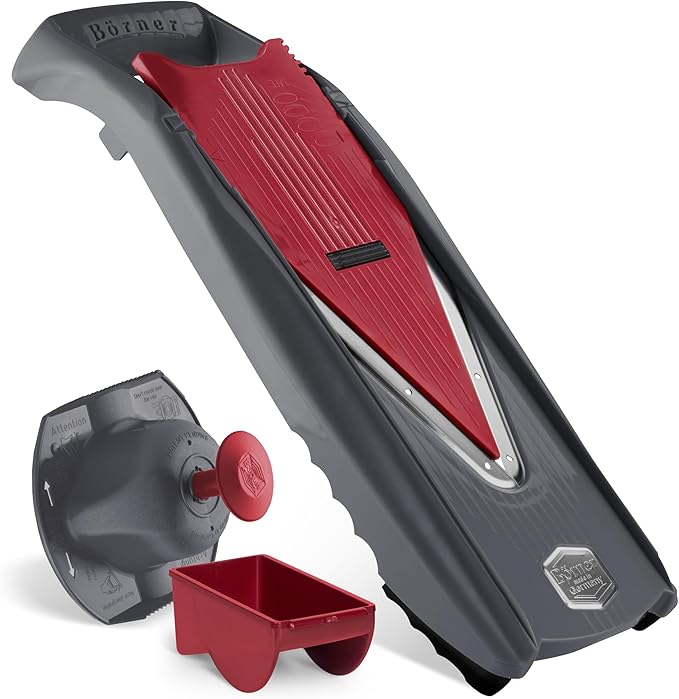 Börner Manodline Slicer Vital (Basic Set) • Vital Vegetable Slicer with V-Blade • Mandoline with Dressing Function • Vegetable Slicer for Vegetables & Fruits • Various Thicknesses Settings