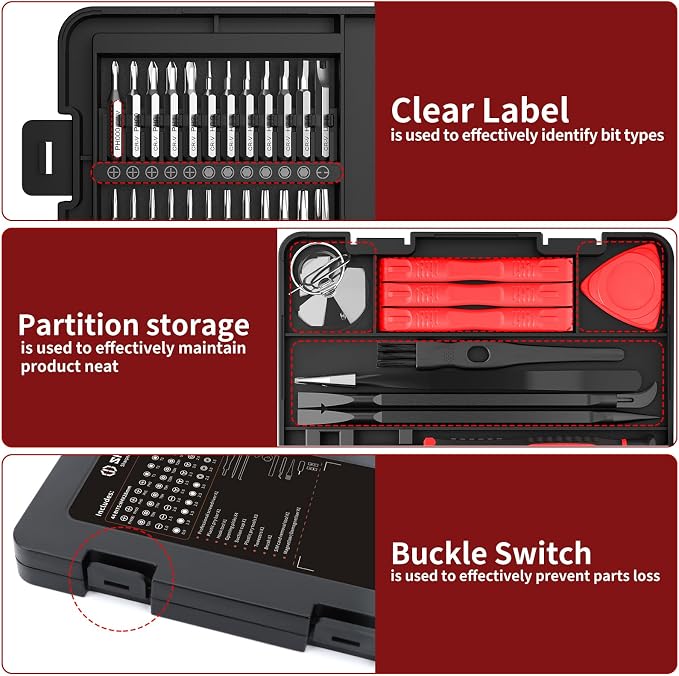 59 in 1 Small Magnetic Precision Screwdriver Set With Case | Multi-bit Screwdriver Set, Professional Electronic Tools Kit for iPhone, MacBook, Computer, Laptop, PC, RC, PS4, Xbox, Watch