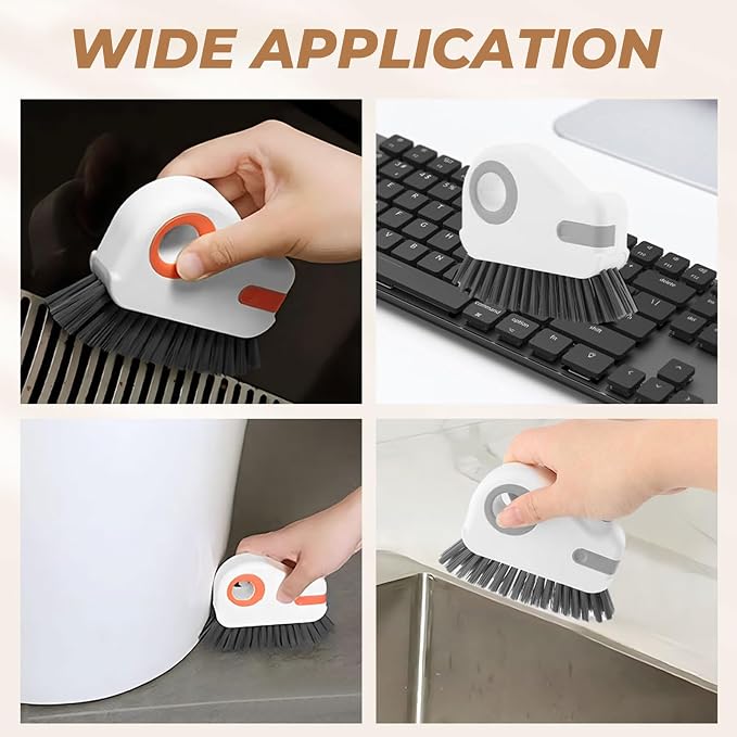 6Pcs Window Track Cleaner with Hard Bristle Brush & Scraper, 2-in-1 Groove Cleaning Tool for Sliding Door Tracks, Window Sills, and Seal Crevices