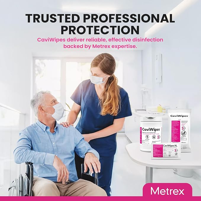 Metrex CaviWipes Germicidal Antibacterial Disinfecting Wipes – EPA-Registered, with CaviCide – Kills Bacteria, Viruses & Fungi – Hospital-Grade Medical & Dental – 160 Count, 12- Pack (Case)