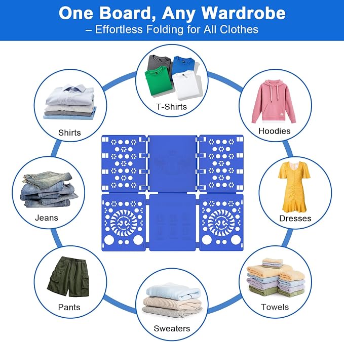 BoxLegend Shirt Folder Board Tshirt Clothes Folder Folding Board Durable Laundry Sorter Helper Liner, Blue | T-Shirt Folder,Plastic,For Adults and Kids,Laundry Sorter and Liner,Flip and Fold