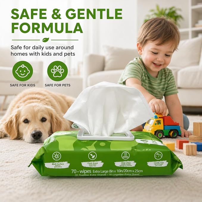 Air Jungles All Purpose Cleaning Wipes 210 Count, XL 8x10 Inch | Heavy Duty for Car Interior, Kitchen, Bathroom, Gym Equipment, Tools, Non-Toxic Safe For Multi-Surface