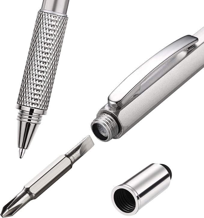 Zhanmai 16 Pcs Multi Tool Pens for Men, 6 in 1 Multitool Ballpoint Pen with Screwdriver Ruler Level Stylus Refills, Bulk Gifts for Employees Office Gadget Supplies Birthday Christmas Stocking Stuffers