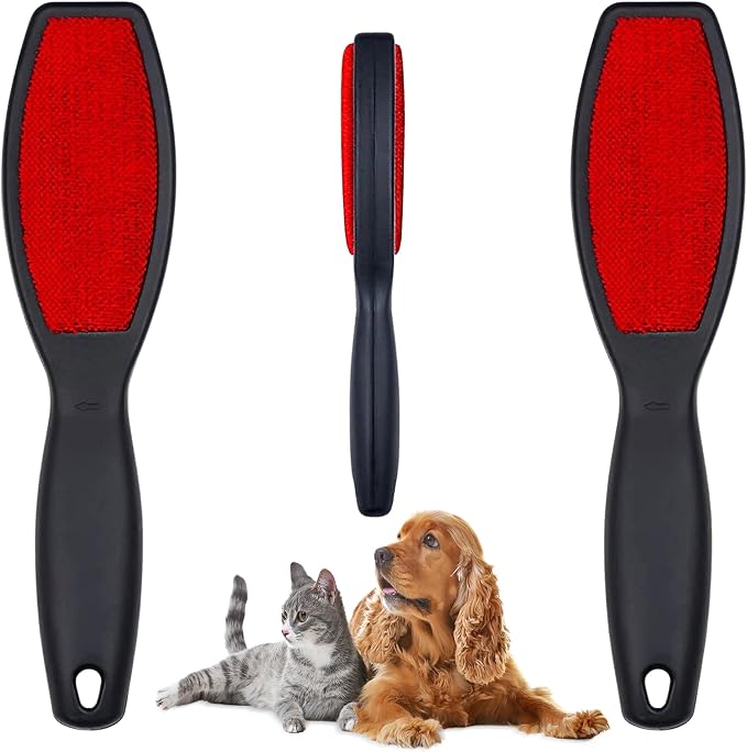 Bistras 2pk Double Sided Fabric Lint Brush with Comfort Grip Handle, Lint Remover for Clothes, Pet Hair, Fuzz, Dust, Furniture