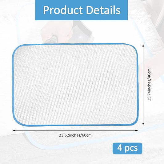 Protective Pressing Cloth for Ironing, 4 Pack Ironing Clothes to Protect Clothes, Protector Insulation Mat Scorch Saving Mesh Iron Board Cover Pad Press Scorch Iron Cloth