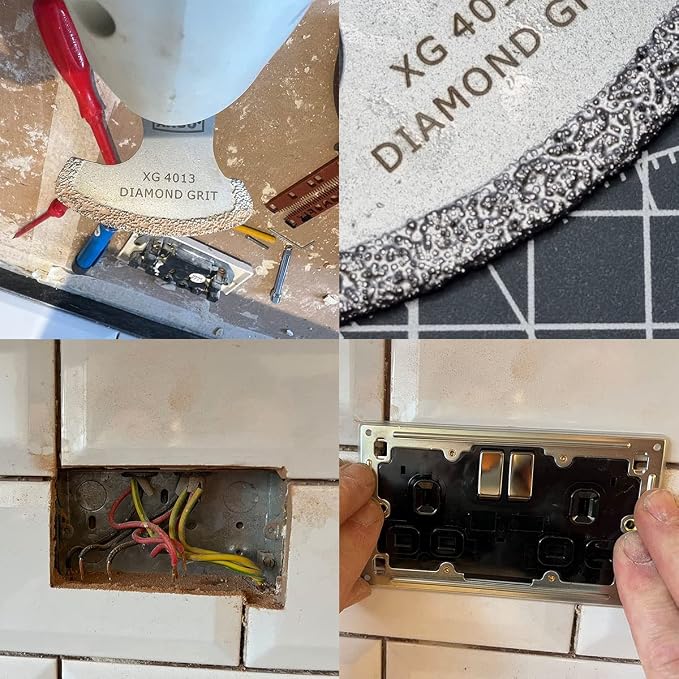 XXGO 4 Pcs Diamond Oscillating Multi Tool Blades for Removing Grout | Best For 1/8 Inch Grout Removal