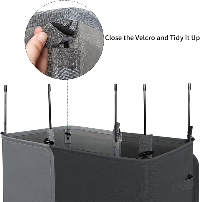 WOWLIVE Double Laundry Hamper with Lid, 154L Large Laundry Basket Organizer | Collapsible Dirty Clothes Hamper 2 Section, with Removable Laundry Bags for Laundry Room, College Dorm, Black and Grey