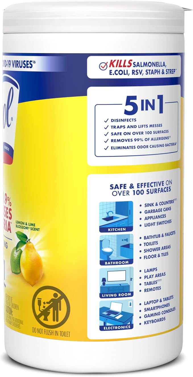 Lysol Disinfecting Wipes, Multi-Surface Cleaner, Crisp Linen, 80 ct.
