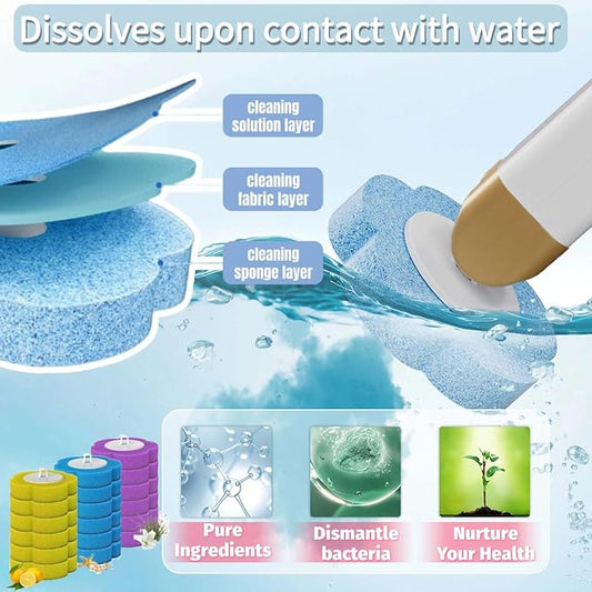 Disposable Toilet Brush with 36 Refills,Toilet Bowl Cleaner,Toilet Cleaning Supplies,Wall Mounted Toilet Wand Brush Kit with Holder for Bathroom Cleaning & Hygiene Bathtub Maintenance