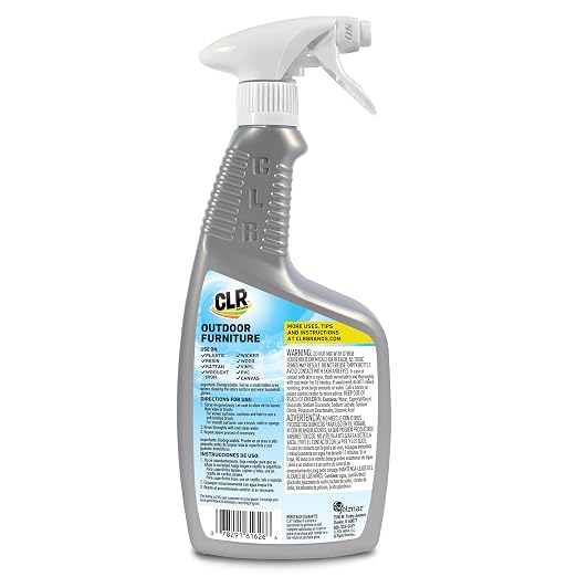 CLR Brands Outdoor Furniture Cleaner, 26 oz. Spray Bottle | Cleans Outdoor Surfaces, Removes Dirt and Grime from Fabric, Wood, Wicker, PVC, Plastic and More