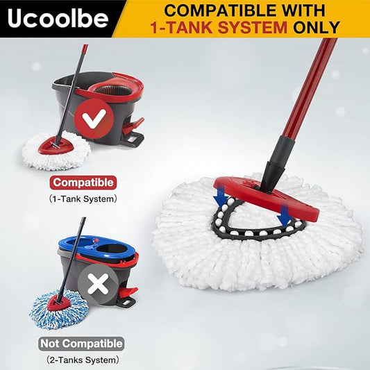 Spin Mop Heads Replacements for O Cedar Triangle Swivel Mops, 4 Pack Microfiber Mop Refills, Deep Cleaning, Machine Washable, Easy to Install