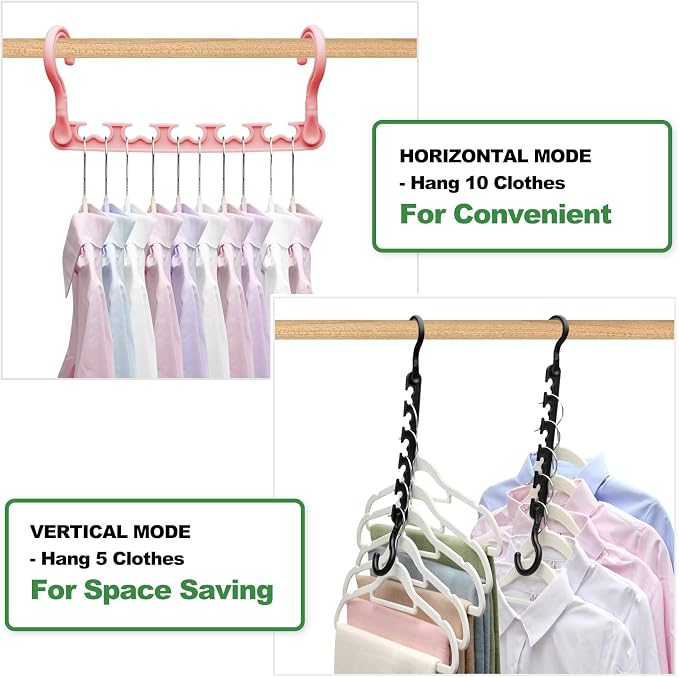 8-Pack-Closet-Organizers-and-Storage,Sturdy Organization-and-Storage-Hangers-Space-Saving for Wardrobe,Dorm-Room-Essentials for College Students Girls Smart Clothes Hanger Apartment Essentials