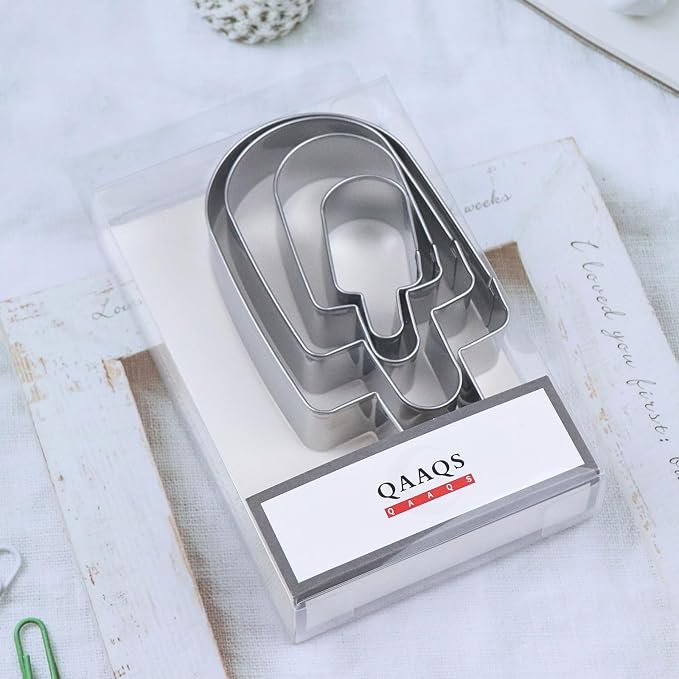 Popsicle Cookie Cutter Set for Summer - 5", 4", 3", 2" - 4 Piece - Stainless Steel