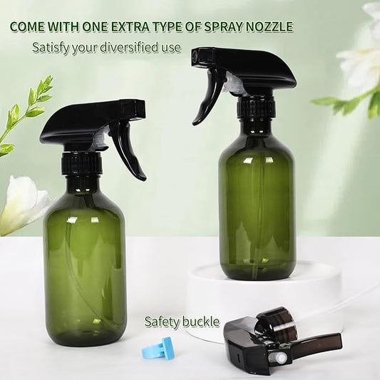 Cleaning Spray Bottles for Plants Misters for Inside, 2 Pack 10 oz Squirt, Water Spray Bottle Mist Sprayer, No Leak Hair Mister Empty with Adjustable Nozzle (Green)
