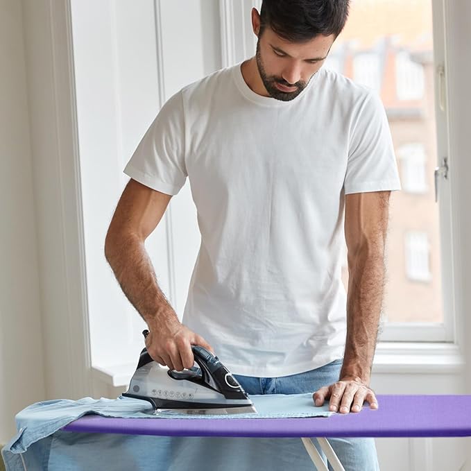 BNDX 18"x49" Ironing Board Cover for Homemakers – Lavender, Thick Padding with Bongee Cord & Buckle Straps, Durable, Scorch & Stain Resistant, Easy to Install