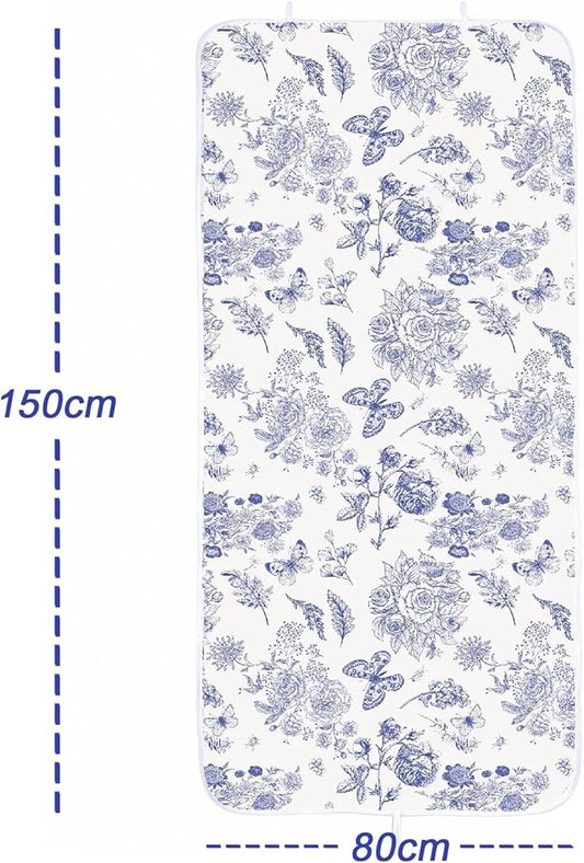 Large Ironing Mat 31x59, Heat-Resistant Foldable Ironing Pad with Hanging Hooks, Portable Cotton-Top Ironing Blanket