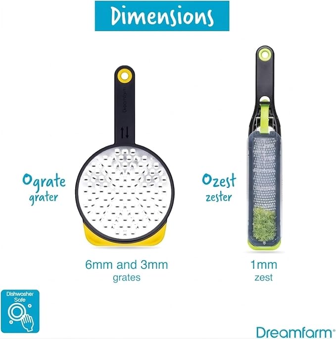 Dreamfarm Grater Set - BlackGreen/Yellow, Set of 2