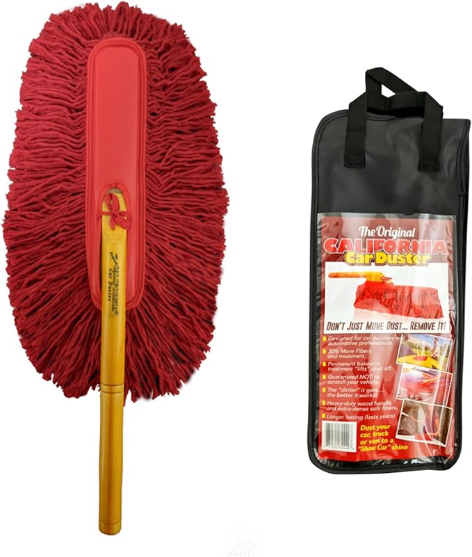 California Car Duster 62442 Standard Car Duster with Wooden Handle,Red (Pack of 2)