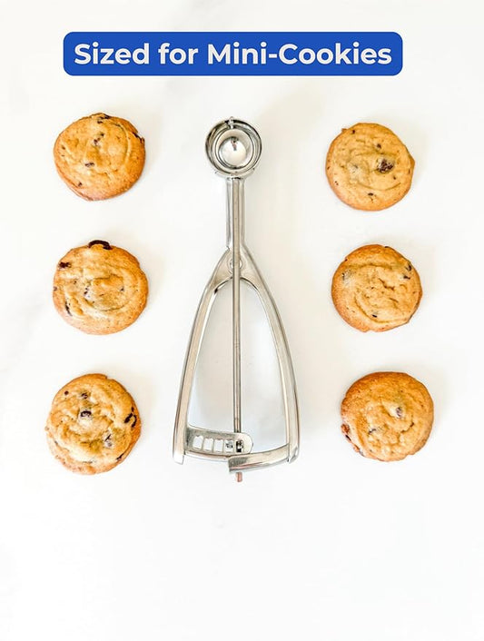 Jenaluca Melon Baller - Mini Cookie Scoop,Cupcake,Cookie Dough Scoop, Disher, Tablespoon Scooper, Baking - 18/8 Stainless Steel (Gift Pack, Small)
